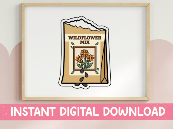 Capture Cottagecore Charm: The Wildflower Mix Seed Packet Sticker