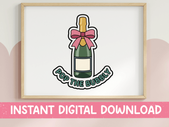 Celebrate in Style: The Pop the Bubbly Champagne Bow Sticker