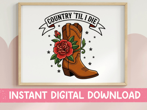 Country 'Til I Die: Bold Rose Boot Design for Authentic Brands