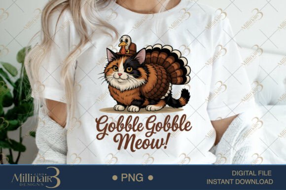Gobble Gobble Meow PNG: A Purrfect Holiday Graphic
