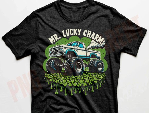 Kids Mr. Lucky Charm Png: A Monster Truck of Irish Pride