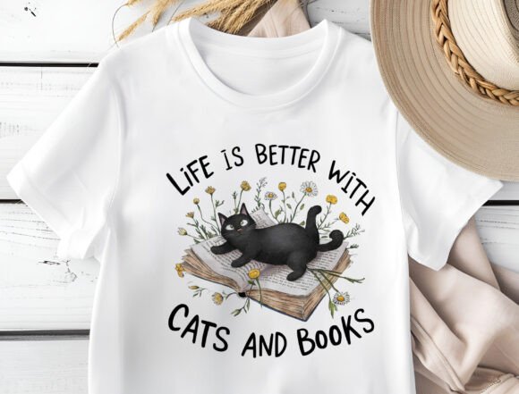 Life is Better with Cats and Books Png: A Designer’s Take