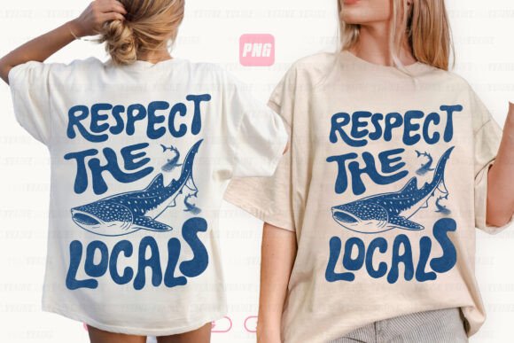 Respect the Locals Trendy Summer PNG: A Retro Graphic for Ocean Advocacy