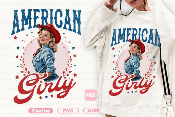 Stylish 4th of July PNG: Patriotic American Girly Graphics