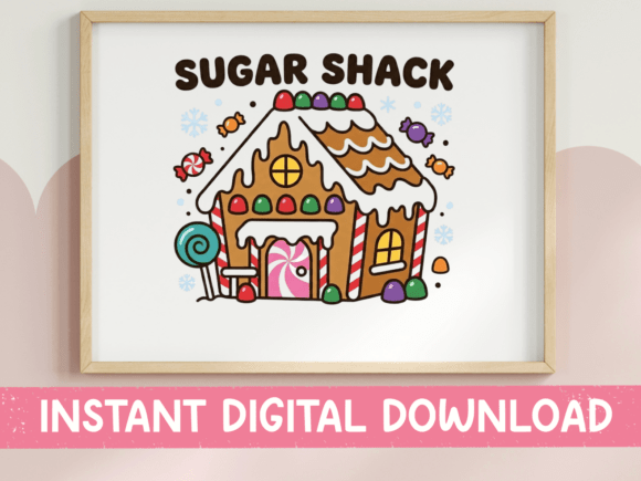 Sugar Shack Gingerbread House Christmas: A Sweet Holiday Design Asset